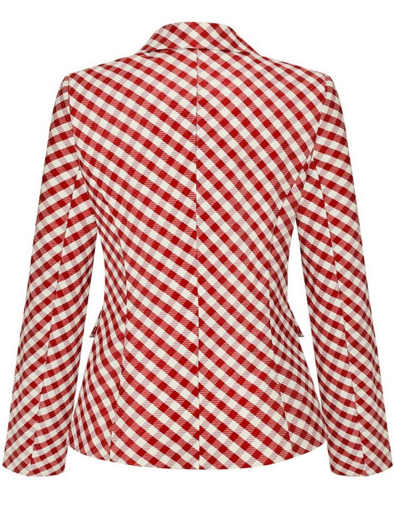 Dwurzędowa Marynarka Z Karbowaną Klapą Houndstooth Fall Regular Casual Blazer