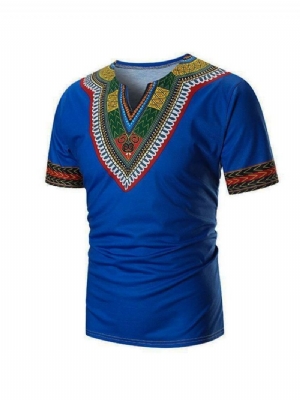 African Moda Dashiki Etniczna Męska Koszulka Z Krótkim Rękawem