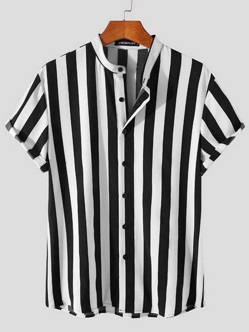 Guzik Casual Stripe Micro-Elasticmęska Koszula Slim