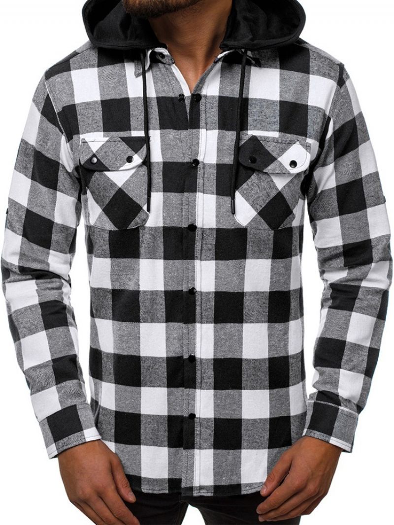 Plaid Pocket England Slim Jednorzędowa Koszula