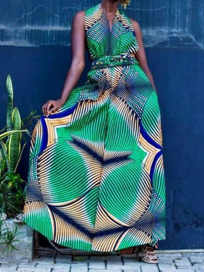 African Moda Dashiki Zipper Pełna Długość Luźny Kombinezon Z Szerokimi Nogawkami