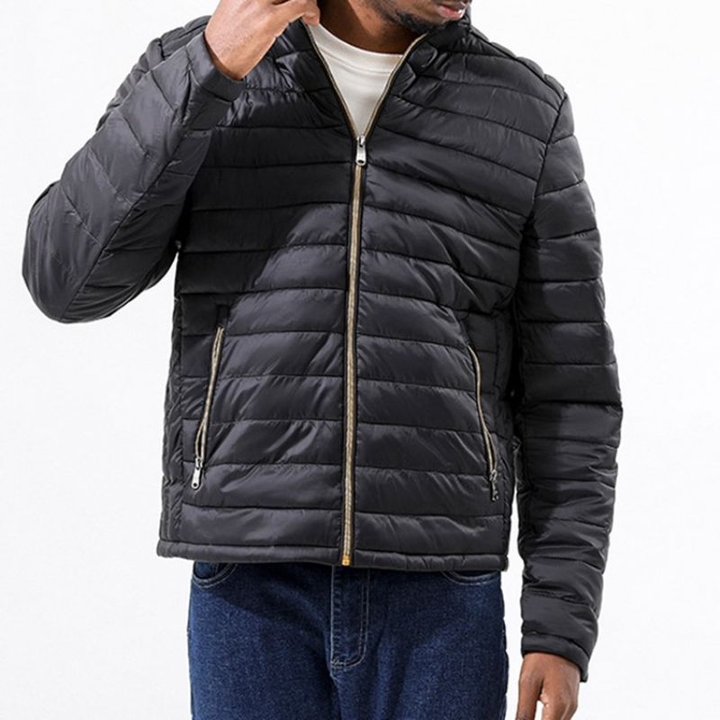 Kieszonkowy Kołnierzyk Z Gładkim Zamkiem Casual Down Jacket