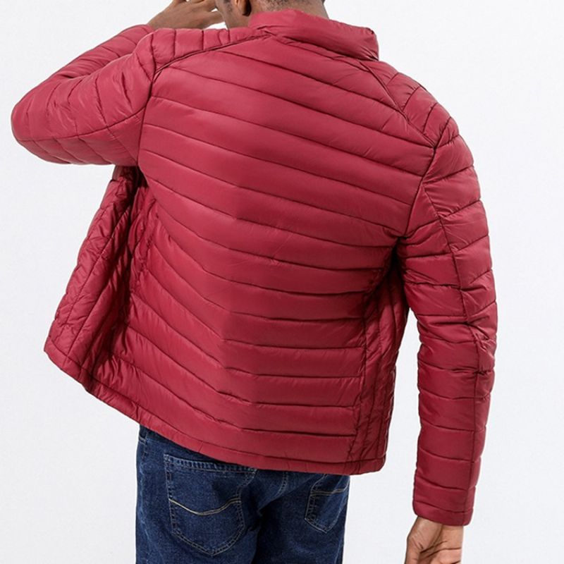 Kieszonkowy Kołnierzyk Z Gładkim Zamkiem Casual Down Jacket