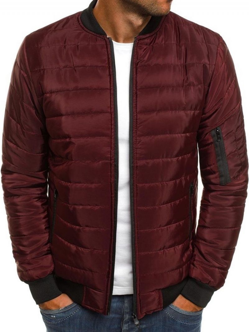 Patchworkowa Kolorowa Bluza Ze Stójką Na Zamek Błyskawiczny Casual Down Jacket