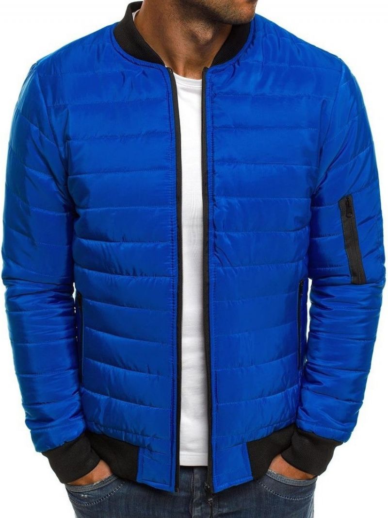 Patchworkowa Kolorowa Bluza Ze Stójką Na Zamek Błyskawiczny Casual Down Jacket