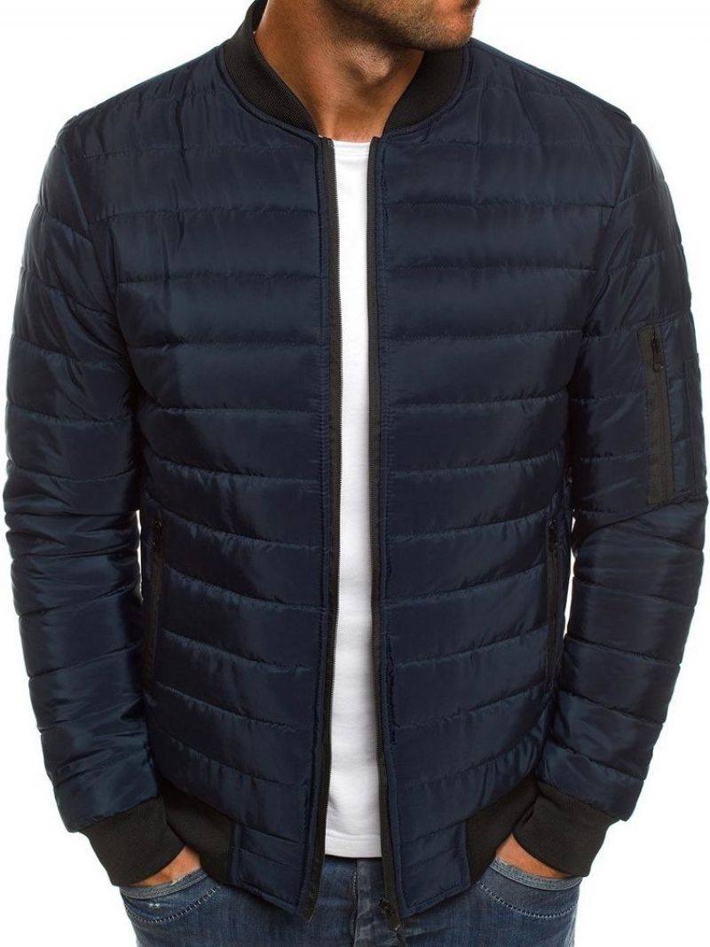 Patchworkowa Kolorowa Bluza Ze Stójką Na Zamek Błyskawiczny Casual Down Jacket