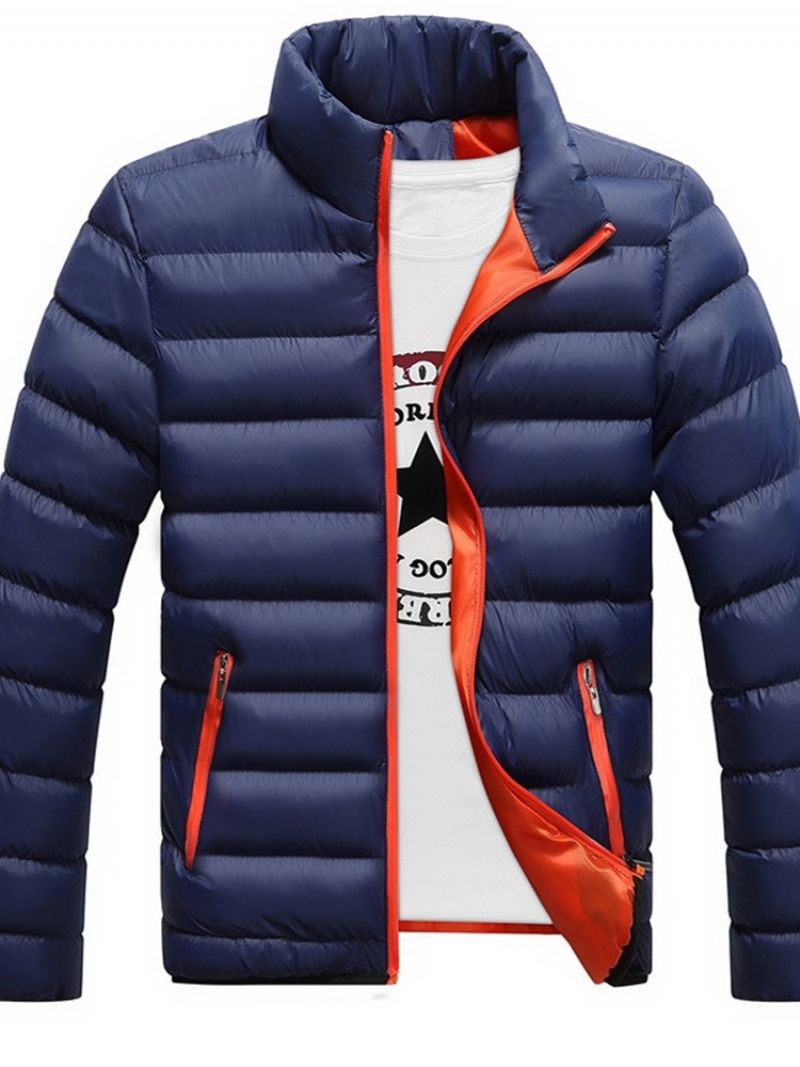 Zipper Stand Collar Standardowy Zamek Błyskawiczny Casual Down Jacket