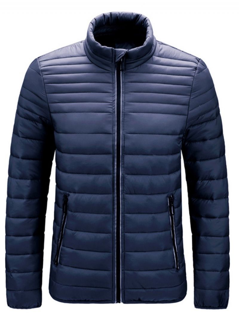 Zwykły Zamek Ze Stójką Casual Zipper Down Jacket