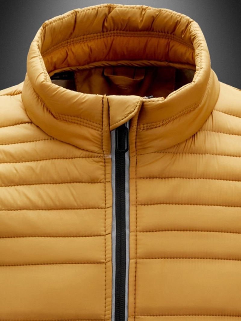 Zwykły Zamek Ze Stójką Casual Zipper Down Jacket