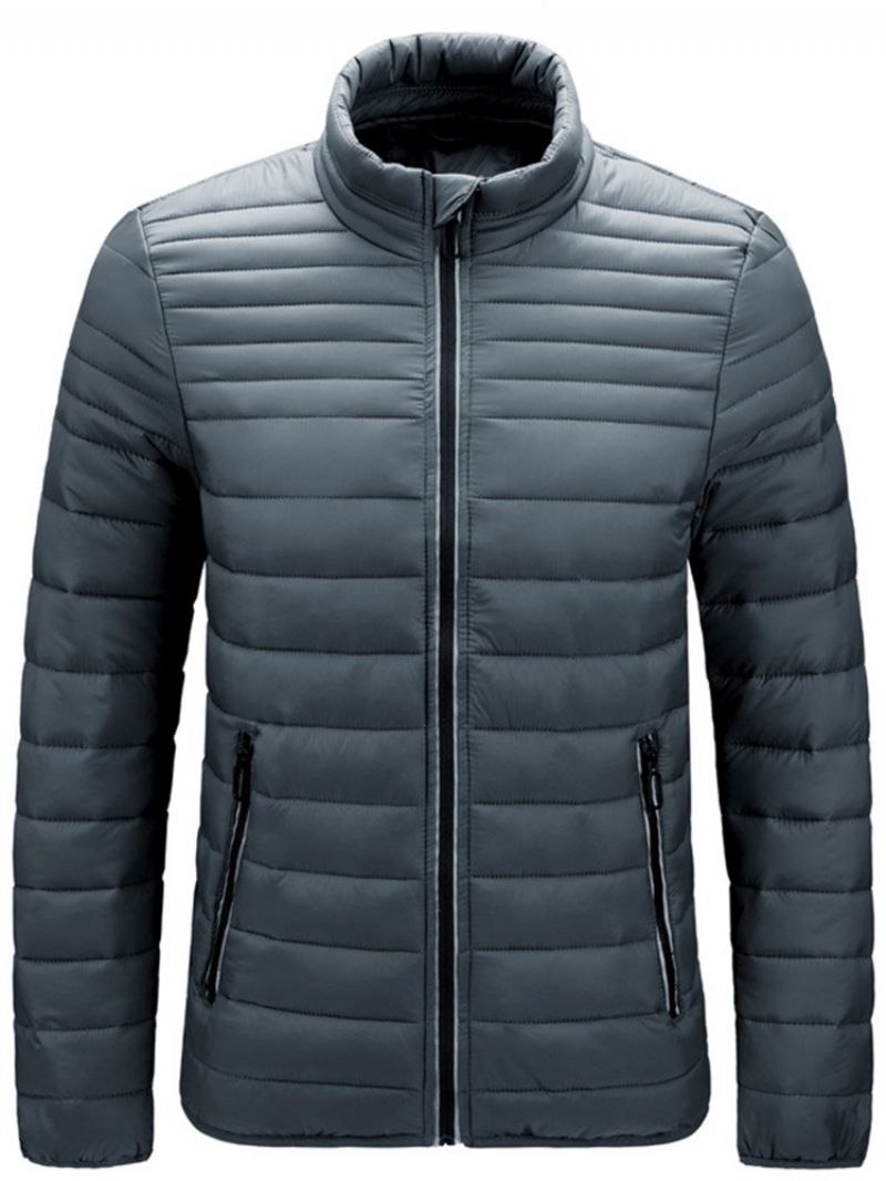 Zwykły Zamek Ze Stójką Casual Zipper Down Jacket