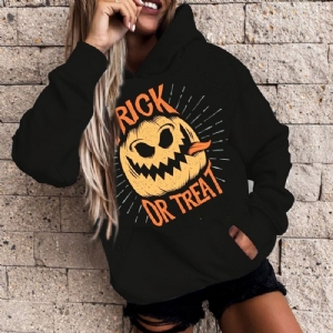 Bluza Z Kapturem Z Długim Rękawem Z Nadrukiem Na Halloween