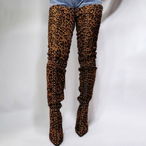 Szpiczaste Buty Z Bocznym Zamkiem Leopard Professional