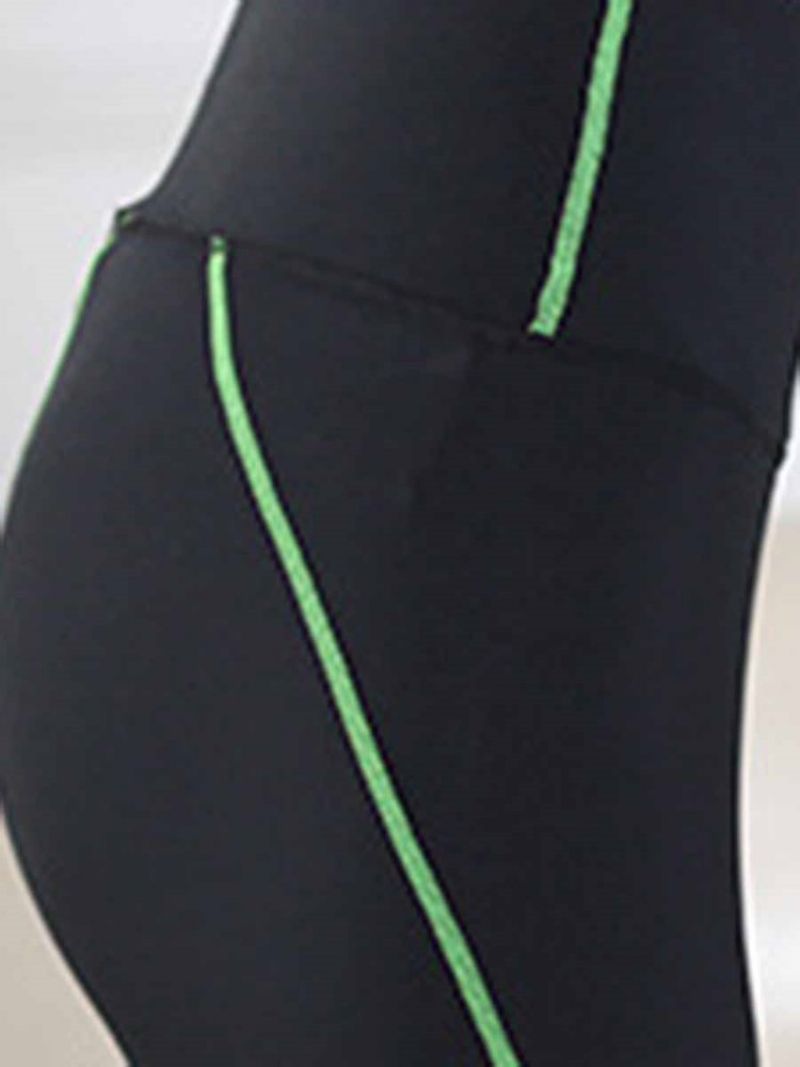 Damskie Legginsy Sportowe Do Jogi W Paski W Dużych Rozmiarach