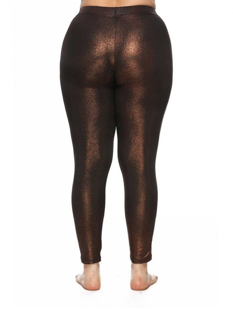 Plus Size Gładkie Legginsy Z Wysokim Stanem