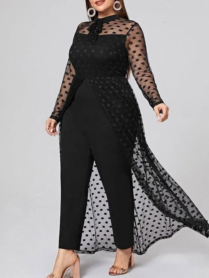 Plus Size Patchwork Moda Wąski Kombinezon Z Wysokim Stanem Na Całej Długości