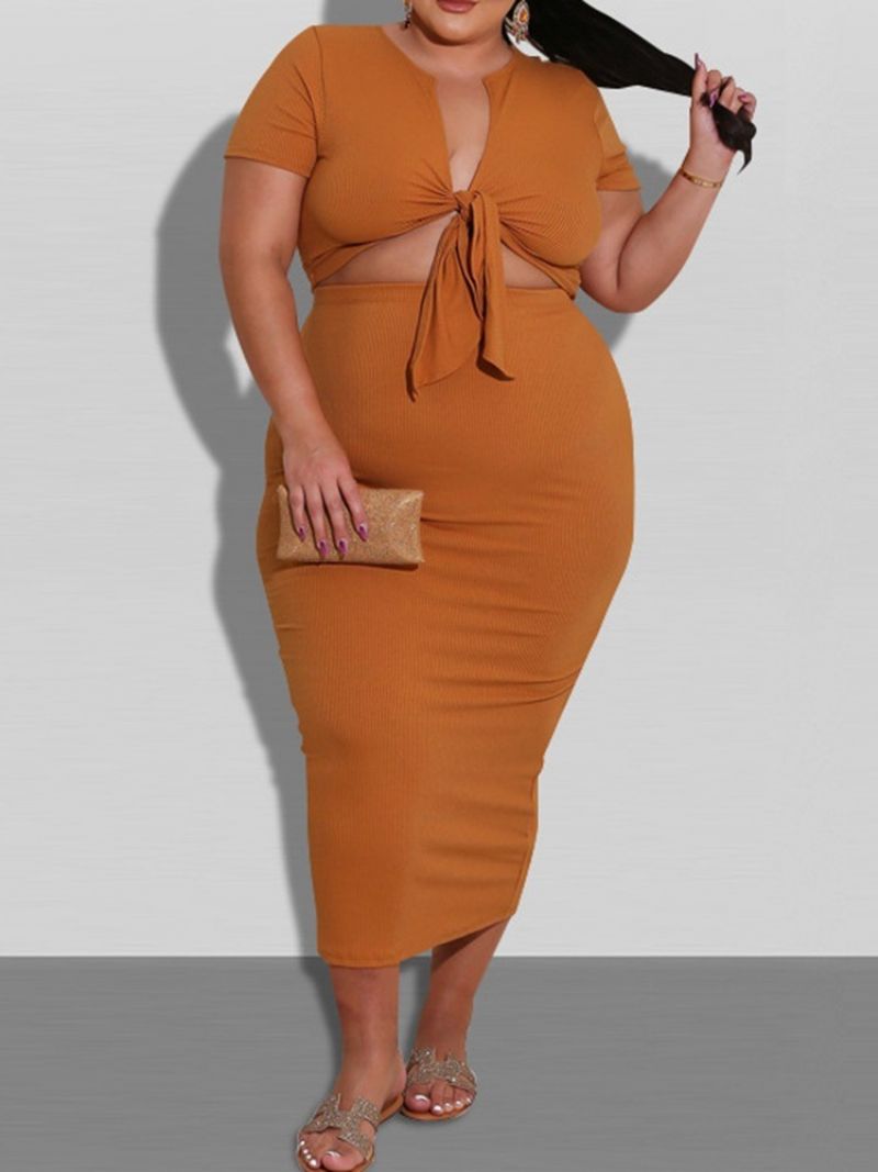 Seksowna Spódnica Plain Bodycon Dwuczęściowe Zestawy Zestaw Damskich Sukienek