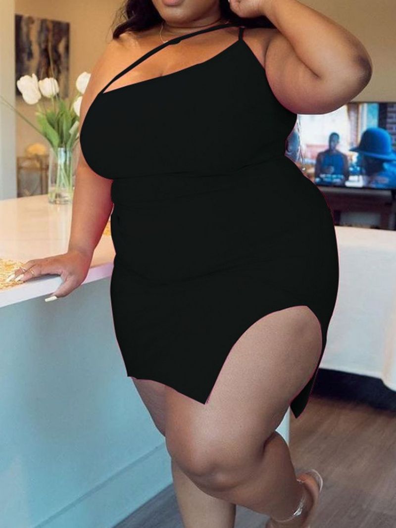 Sukienka Bodycon Bez Rękawów Z Rozcięciem Powyżej Kolana Plus Rozmiar