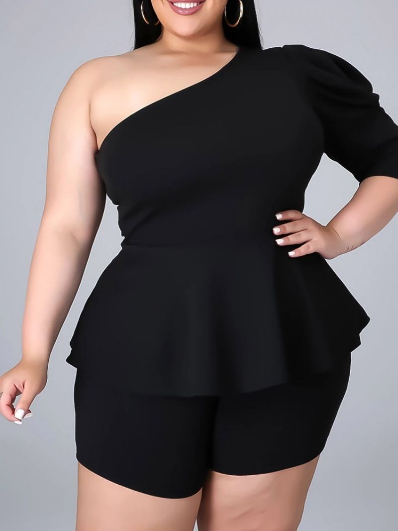 T-Shirt Zwykły Office Lady Proste Damskie Dwuczęściowe Zestawy Szorty Komplety Plus Size