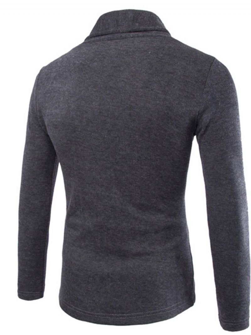 Lapel Standard Plain Casual Jesień Slim Sweter