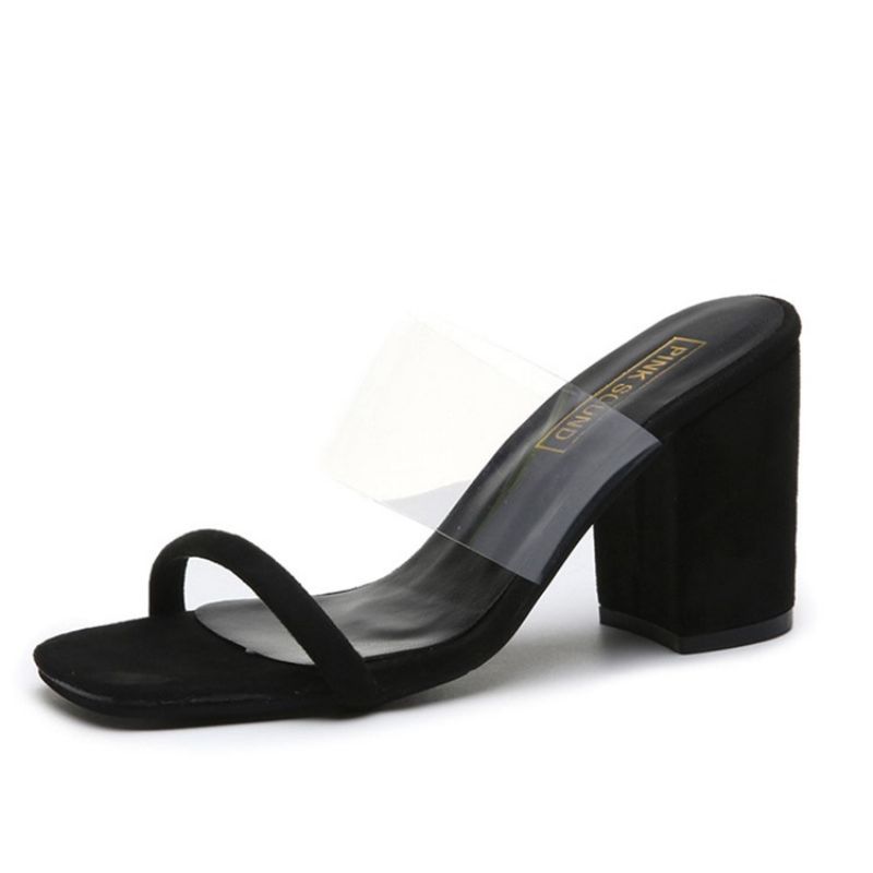 Flip Flop Stiletto Mid Heel Slip-On Zachodnie Klapki Damskie