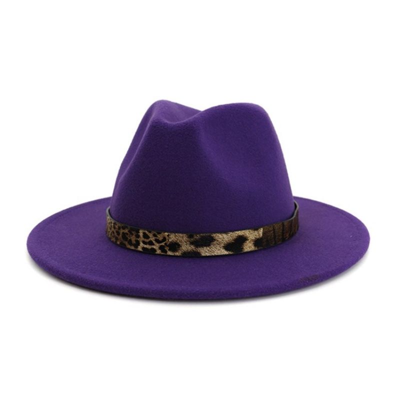 Czapka Fedora Print Leopard Czapki Zimowe