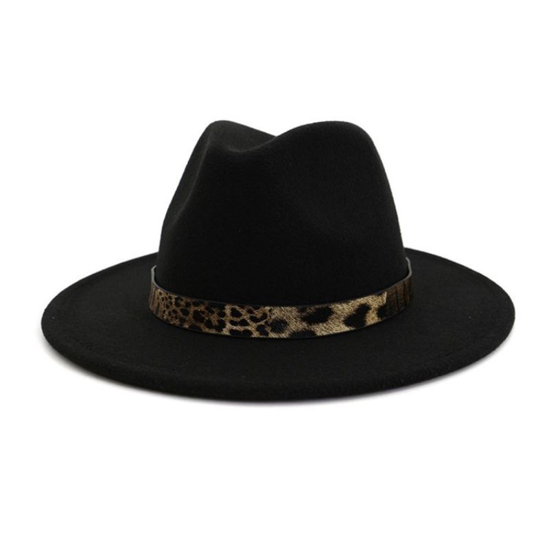 Czapka Fedora Print Leopard Czapki Zimowe