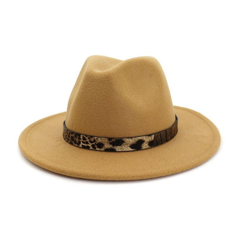 Czapka Fedora Print Leopard Czapki Zimowe