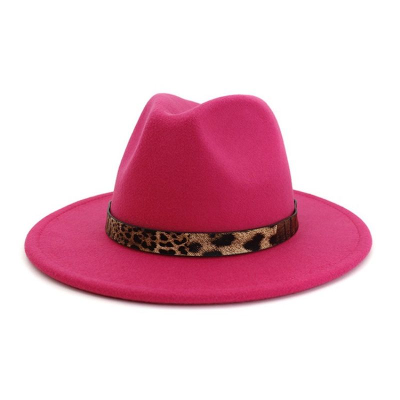 Czapka Fedora Print Leopard Czapki Zimowe