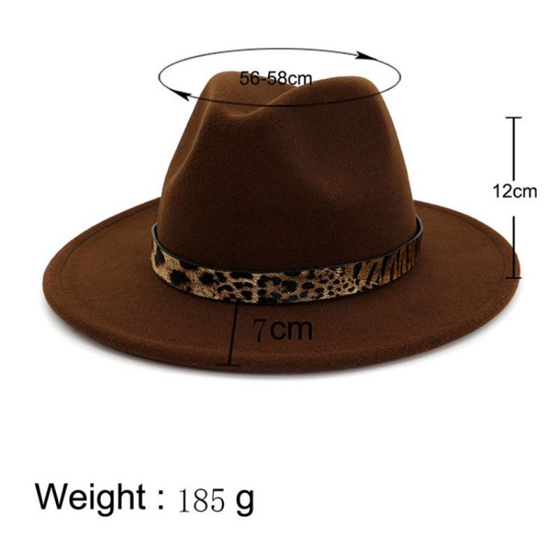 Czapka Fedora Print Leopard Czapki Zimowe