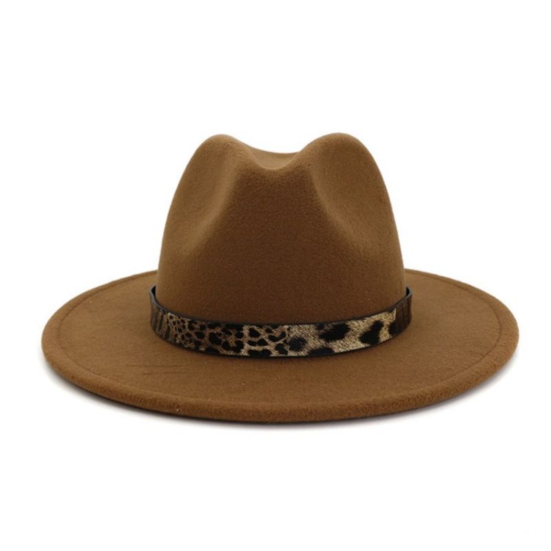 Czapka Fedora Print Leopard Czapki Zimowe