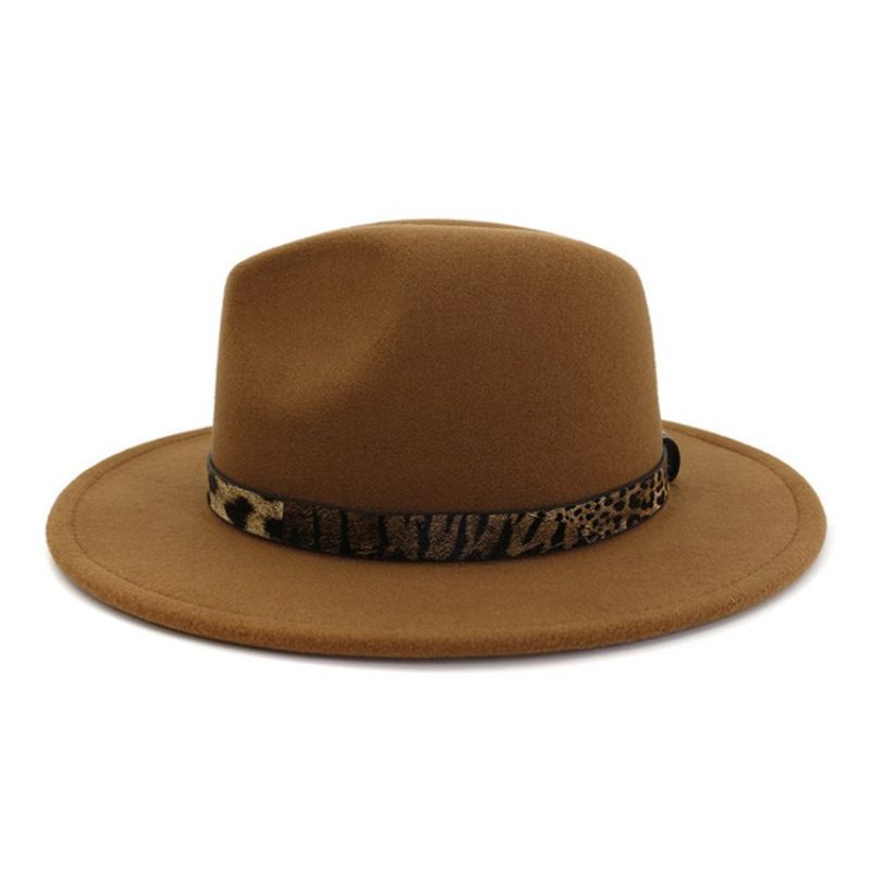 Czapka Fedora Print Leopard Czapki Zimowe