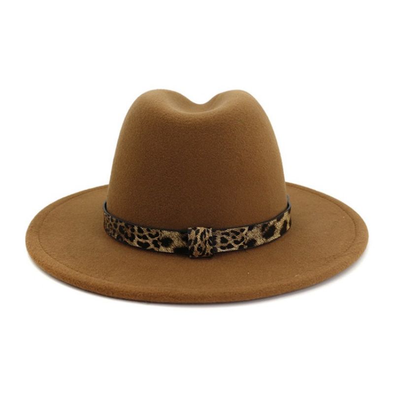 Czapka Fedora Print Leopard Czapki Zimowe