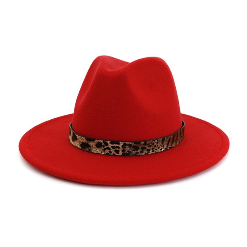 Czapka Fedora Print Leopard Czapki Zimowe