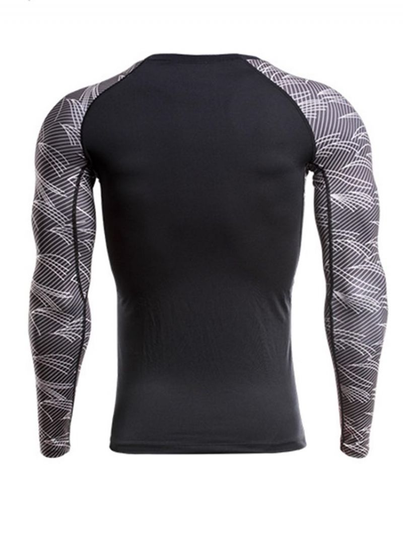 Bluza Z Kolorowym Blokiem Z Długim Rękawem Quick Dry Gym Sports Tops