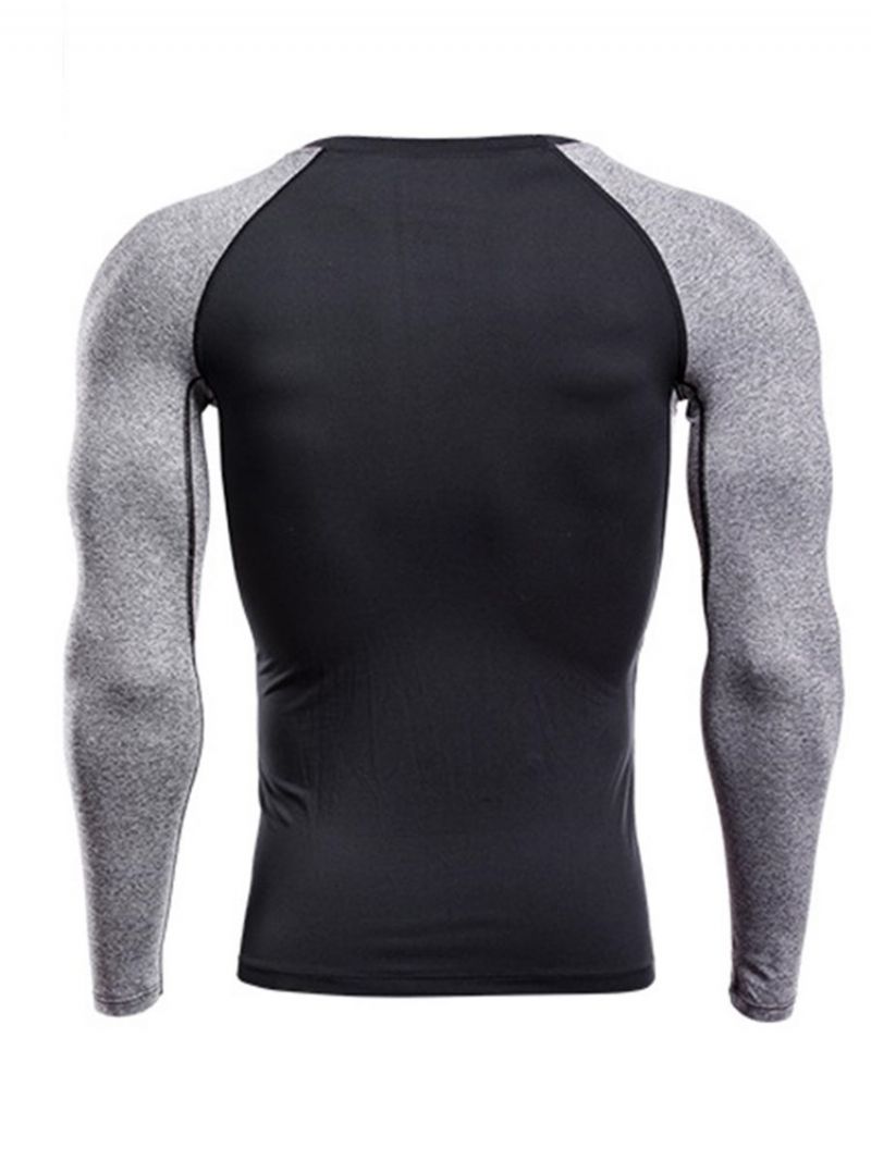 Bluza Z Kolorowym Blokiem Z Długim Rękawem Quick Dry Gym Sports Tops