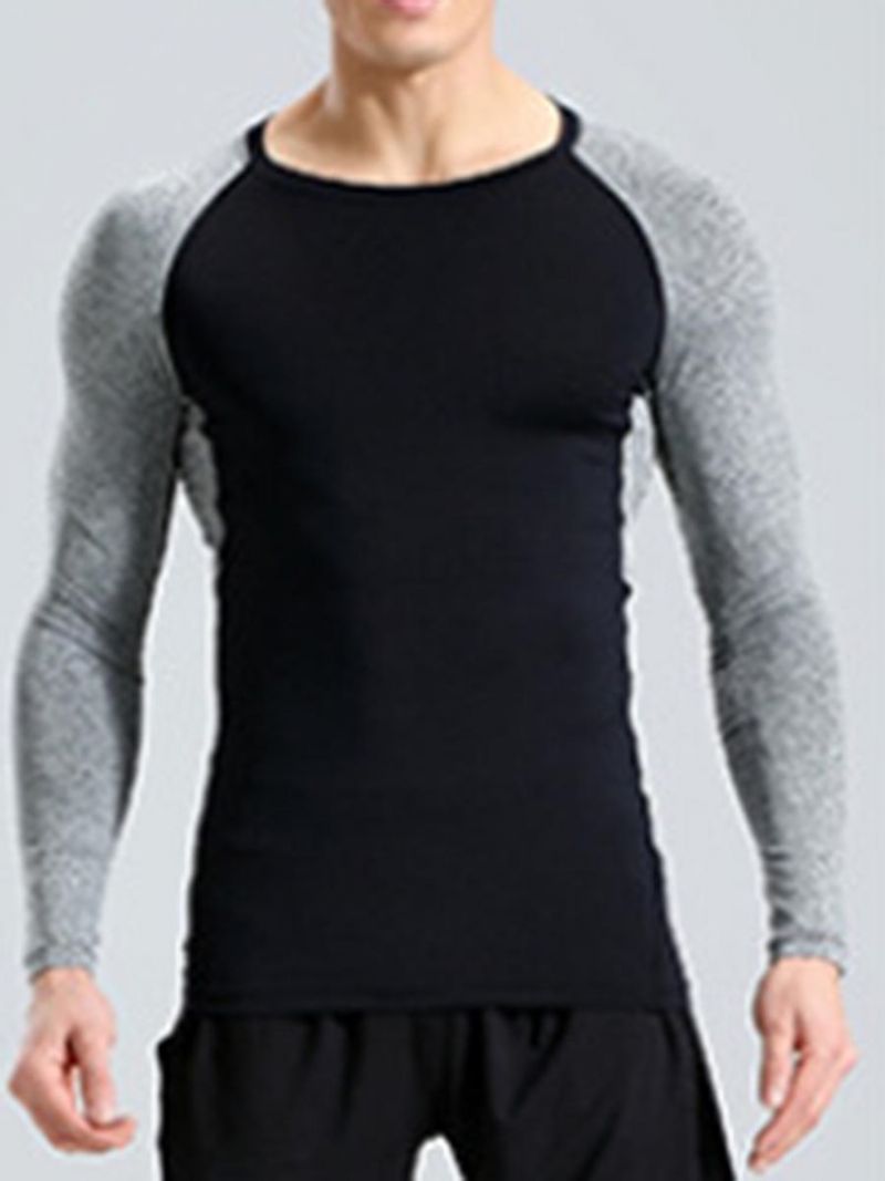 Bluza Z Kolorowym Blokiem Z Długim Rękawem Quick Dry Gym Sports Tops