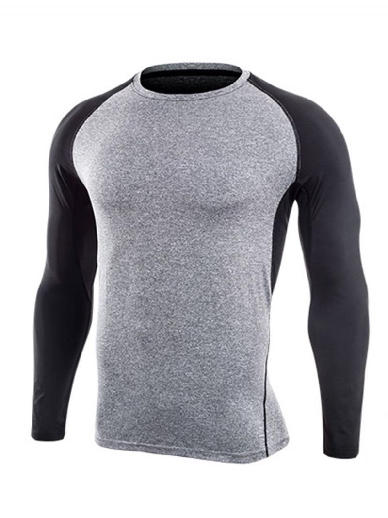 Bluza Z Kolorowym Blokiem Z Długim Rękawem Quick Dry Gym Sports Tops