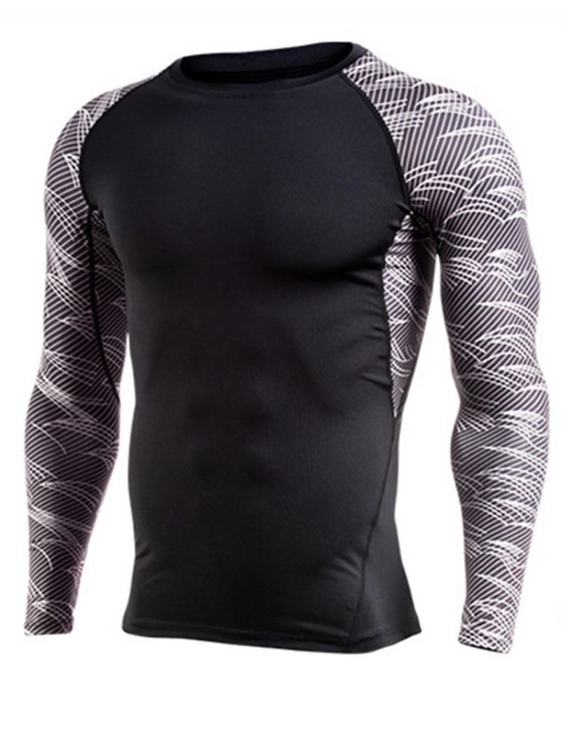 Bluza Z Kolorowym Blokiem Z Długim Rękawem Quick Dry Gym Sports Tops