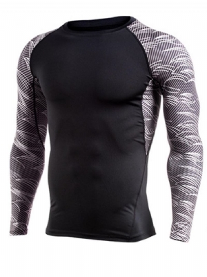 Bluza Z Kolorowym Blokiem Z Długim Rękawem Quick Dry Gym Sports Tops