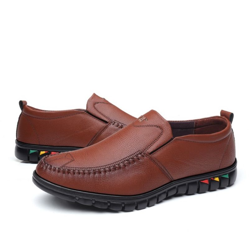 Męskie Wygodne Buty Pu Slip-On Round Toe