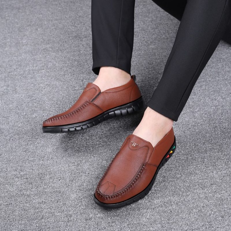 Męskie Wygodne Buty Pu Slip-On Round Toe