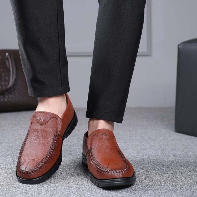 Męskie Wygodne Buty Pu Slip-On Round Toe