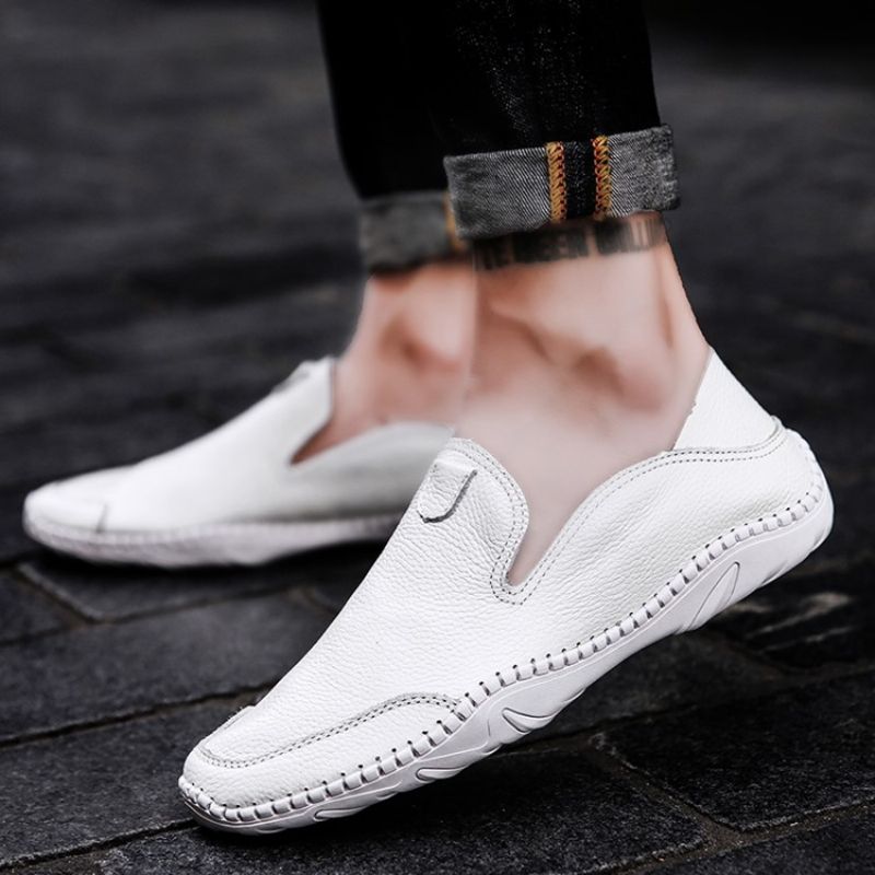 Męskie Wygodne Mokasyny Pu Slip-On Round Toe