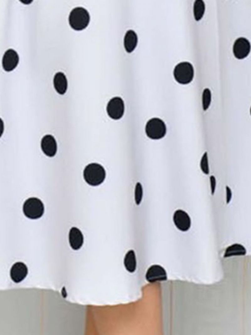 Polka Dots Linia A Do Połowy Łydki Pół Rękaw Regular Ol Dres (Bez Pasa)