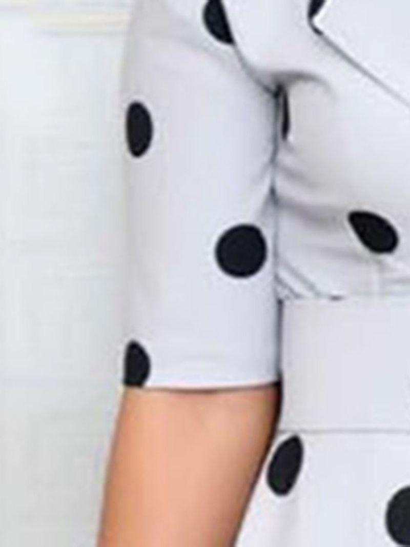 Polka Dots Linia A Do Połowy Łydki Pół Rękaw Regular Ol Dres (Bez Pasa)