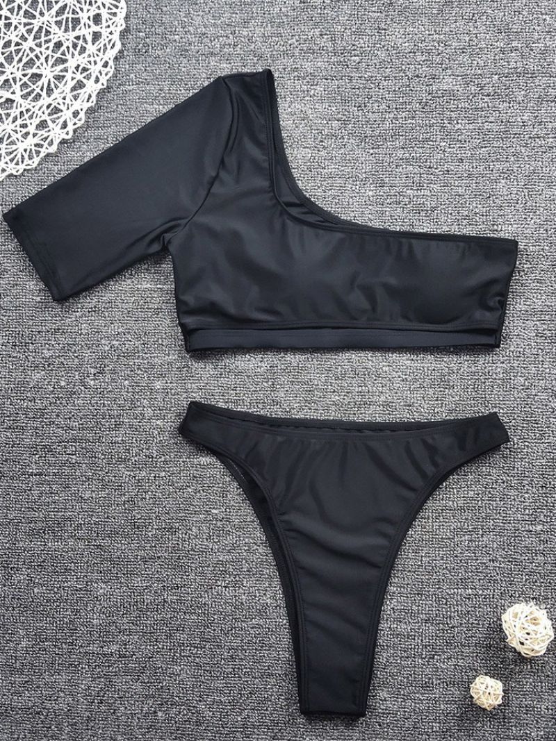 Moda Plain Tankini Set Damskie Stroje Kąpielowe