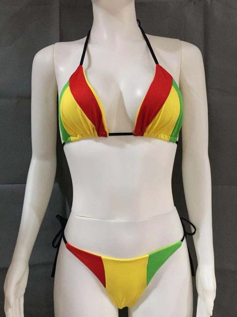 Sznurowane Bikini W Kolorowe Bloki