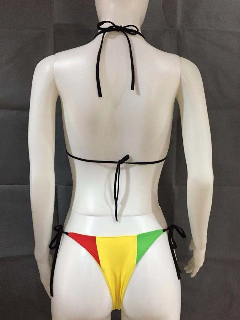 Sznurowane Bikini W Kolorowe Bloki