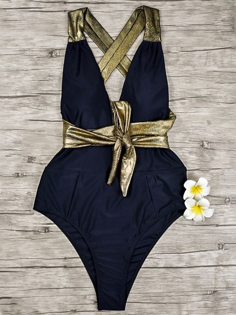 Tankini Set Patchwork Jednoczęściowe Stroje Kąpielowe W Kolorowe Bloki