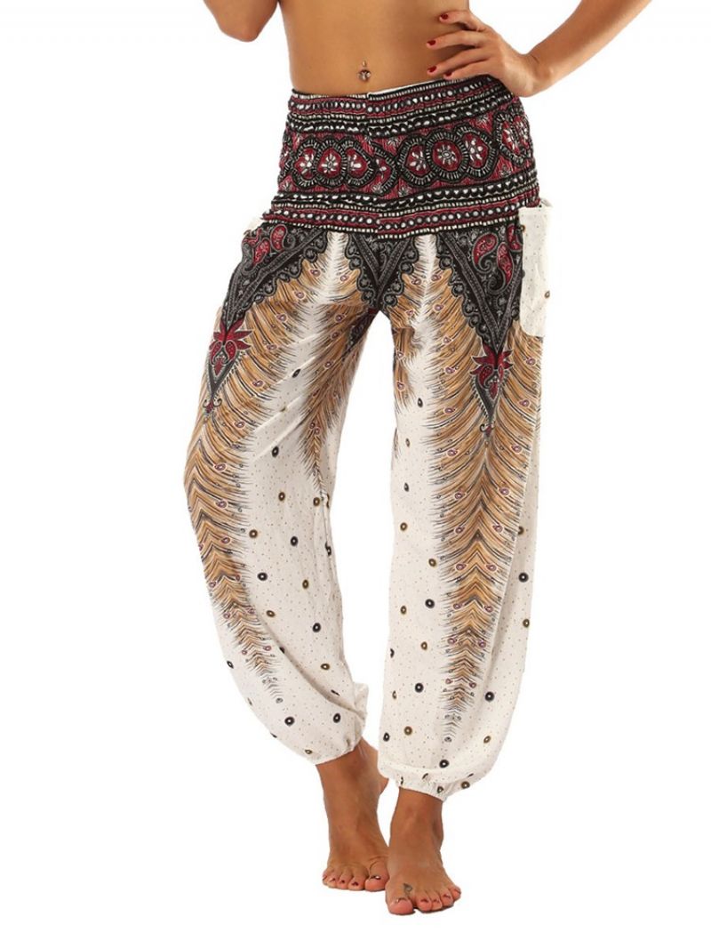 Boho Print Geometryczne Letnie Joga Spodnie Harem